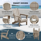 Polytrends Laguna Sedia Adirondack Pieghevole da Esterno per Patio Resistente allo Sbiadimento e alle Intemperie