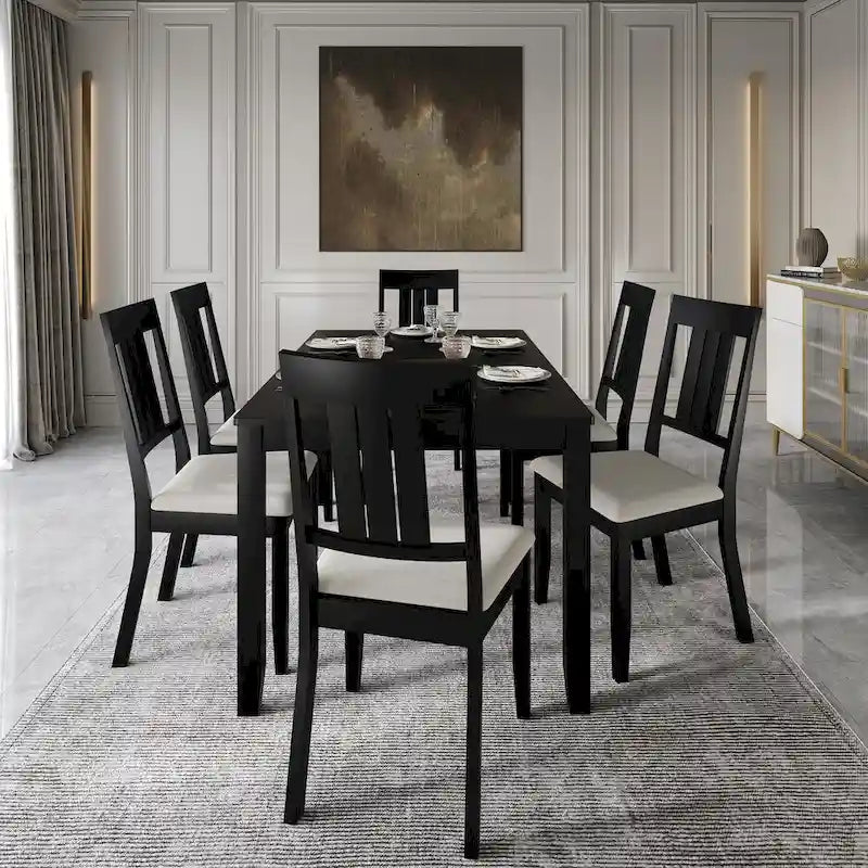 Set da pranzo classico in legno a 7 pezzi CraftPorch
