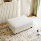 Pouf poggiapiedi oversize in velluto a coste moderno