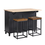 Set da isola per cucina TOPMAX con anta a ribalta e 2 posti a sedere, set tavolo da pranzo con ripiano regolabile, cassetti e portasciugamani