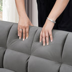 64,96 Velvet Divano Letto Convertibile 3-in-1 con Schienale Regolabile, Tasca Portaoggetti e Capacità di Carico di 227 kg