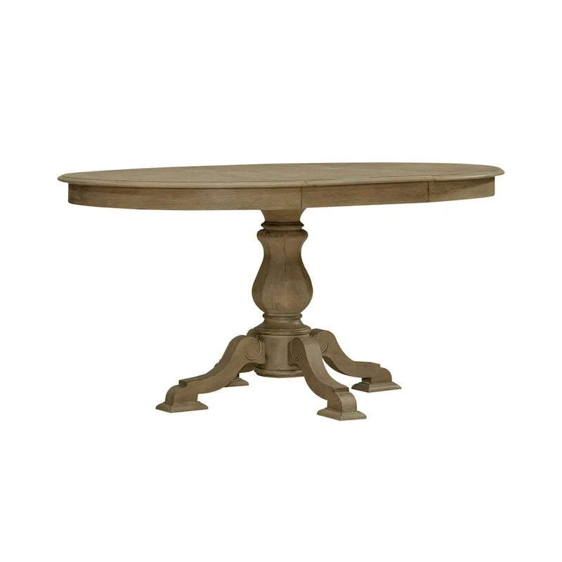 Tavolo da pranzo rotondo Magnolia Manor con base a piedistallo e prolunghe – 2 finiture