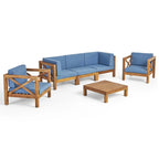 Set da conversazione Brava Outdoor a 6 pezzi in legno di acacia di Christopher Knight Home