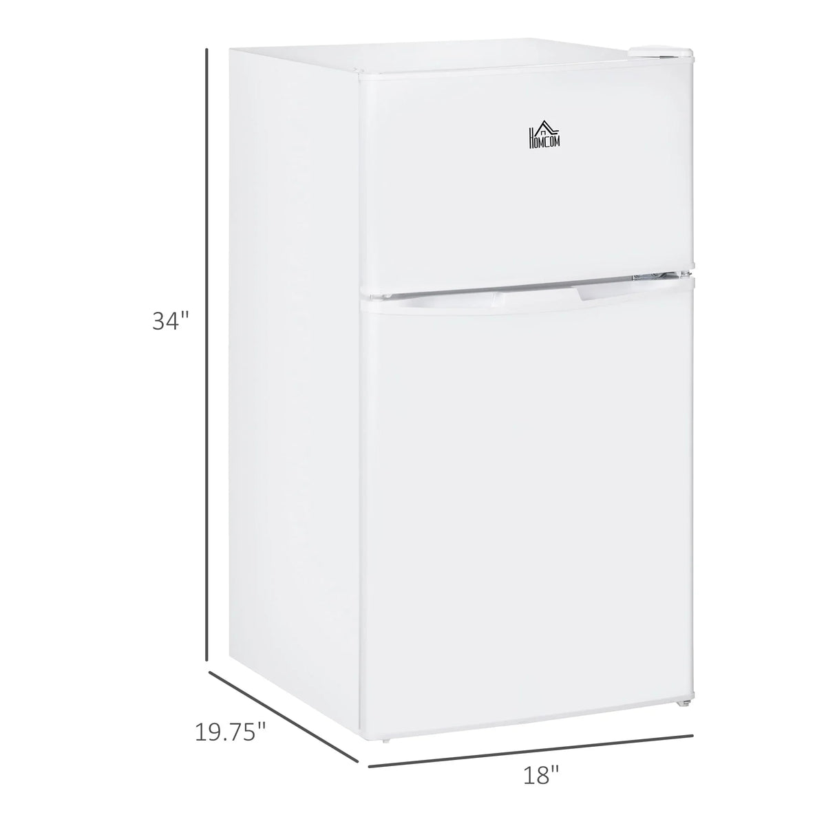 HOMCOM Mini Frigorifero a Doppia Porta con Congelatore, Frigo Compatto da 90 litri con Ripiano Regolabile, Termostato Regolabile