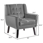 Set di 2 Poltrone Accent in Velluto per Soggiorno, Poltrona Imbottita