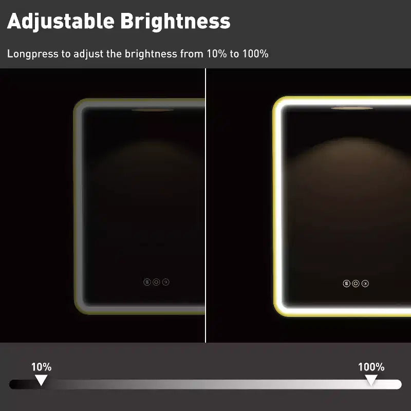 Mobiletto a specchio a LED nero/bianco/oro, anta singola, cerniera sinistra o destra, a incasso o a parete
