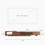 Mobile TV moderno allungabile e retrattile con 4 cassetti, fino a 261 cm - 78,54P x 15,74L x 13,78A