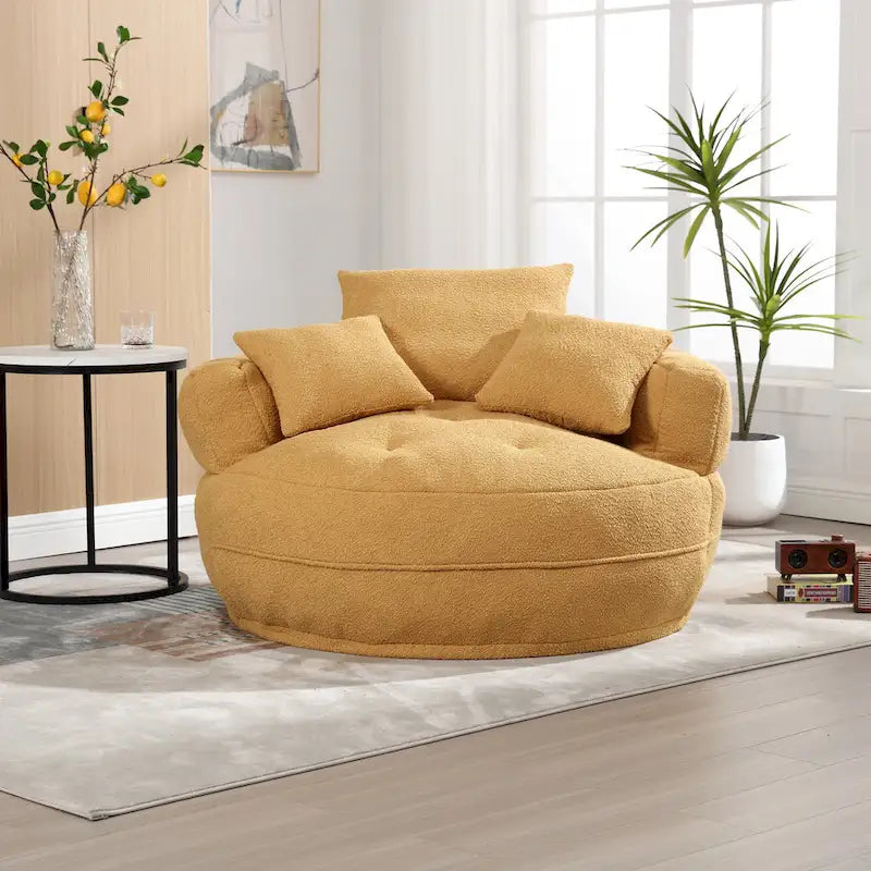Divano Pigro Rotondo – Bianco/Blu/Grigio/Giallo/Arancione/Rosso Rosa/Blu Marino/Verde, Posto Singolo e Coppia