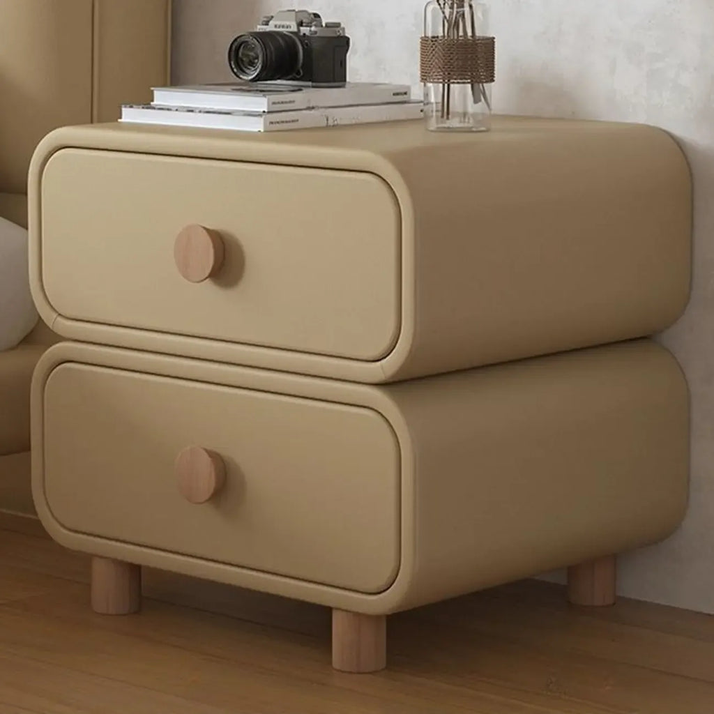 Comodino scandinavo in similpelle con finitura in similpelle