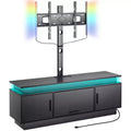 VEVOR Mobile TV 52" con Supporto per TV Fino a 75", Centro di Intrattenimento con Presa di Corrente, Regolabile in Altezza, Nero