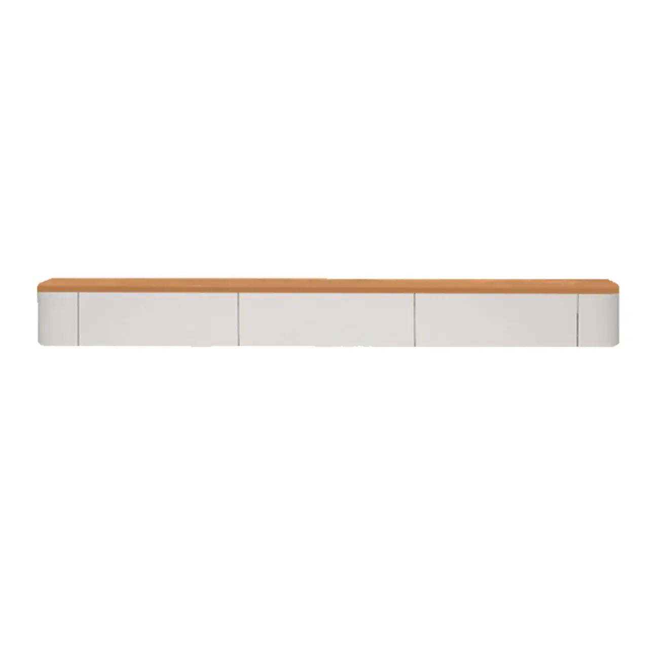 Mobile TV galleggiante contemporaneo in legno bianco con cassetti
