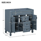 Mobile Bagno Moderno da 90cm con Lavabo Integrato e Specchiera, 2 Ante e 2 Cassetti