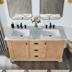 Mobile bagno Hervas con top in marmo naturale senza specchio