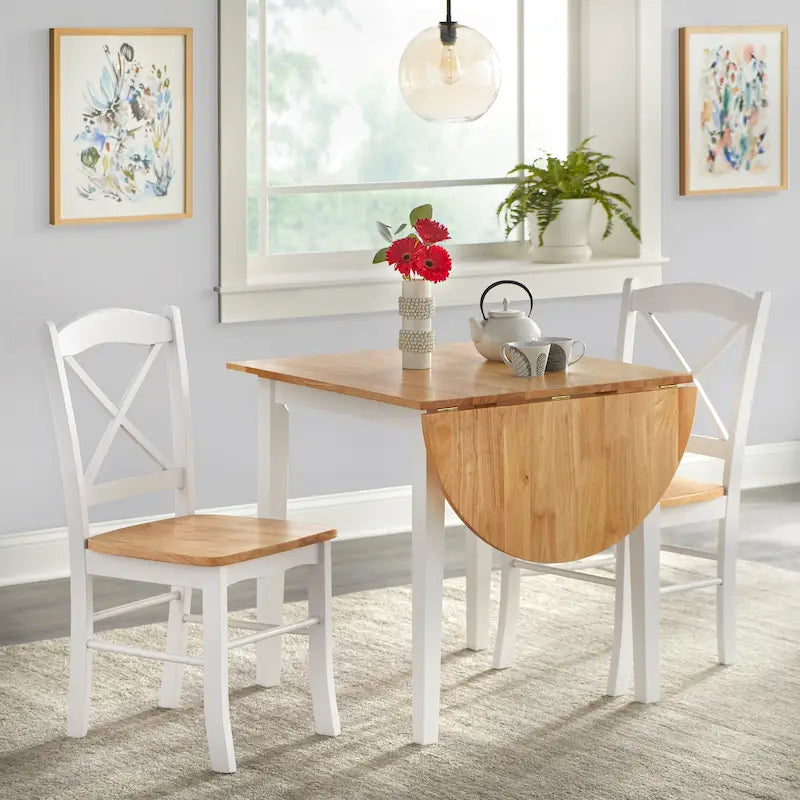 Set da pranzo di 3 pezzi con tavolino allungabile Simple Living Country Cottage
