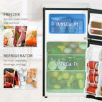 HOMCOM Mini Frigorifero a Doppia Porta con Congelatore, Frigo Compatto da 90 litri con Ripiano Regolabile, Termostato Regolabile