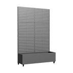 MAYEERTY Fioriera con traliccio in ferro grigio, stile classico con persiane, 183x89x41 cm, set da 3 pezzi