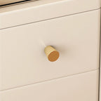 Comodino stretto in legno bianco a 2 ripiani