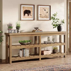 Tribesigns 70.86 Tavolo Consolle Extra Lungo, Tavolo d'Ingresso a 3 Livelli Stile Rustico, Tavolo da Divano Dietro al Divano per Soggiorno, Corridoio, Ingresso