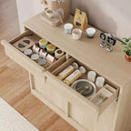 Pattumiera Inclinabile, Rovere Naturale, Pattumiera con Contenitore e Cassetto, Cestino Nascosto, Cesto Portabiancheria per Cucina, Sala da Pranzo, Soggiorno