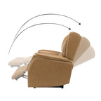 Poltrona reclinabile elettrica in vera pelle con porta USB - Set di 2 con schienale a orecchioni e borchie