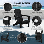 Polytrends Laguna Sedia Adirondack Pieghevole da Esterno per Patio Resistente allo Sbiadimento e alle Intemperie