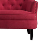 Moser Bay Mignon Poltrona Accent con Schienale Alto Trapuntato, Velluto/Lino, 76 cm