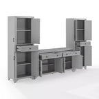 Set Tara 3 pezzi Madia e Dispensa Effetto Invecchiato - Crosley