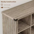 Libreria organizer a 8 cubi, libreria orizzontale rustica, libreria in legno da 62 pollici per ingresso, librerie lunghe e basse per soggiorno