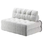 Divano Letto Futon Pieghevole in Velluto a Coste, Sedia Convertibile da Pavimento con Cuscino e Supporto per la Schiena