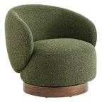Poltrona a botte girevole imbottita Spruce&Spring con base in legno