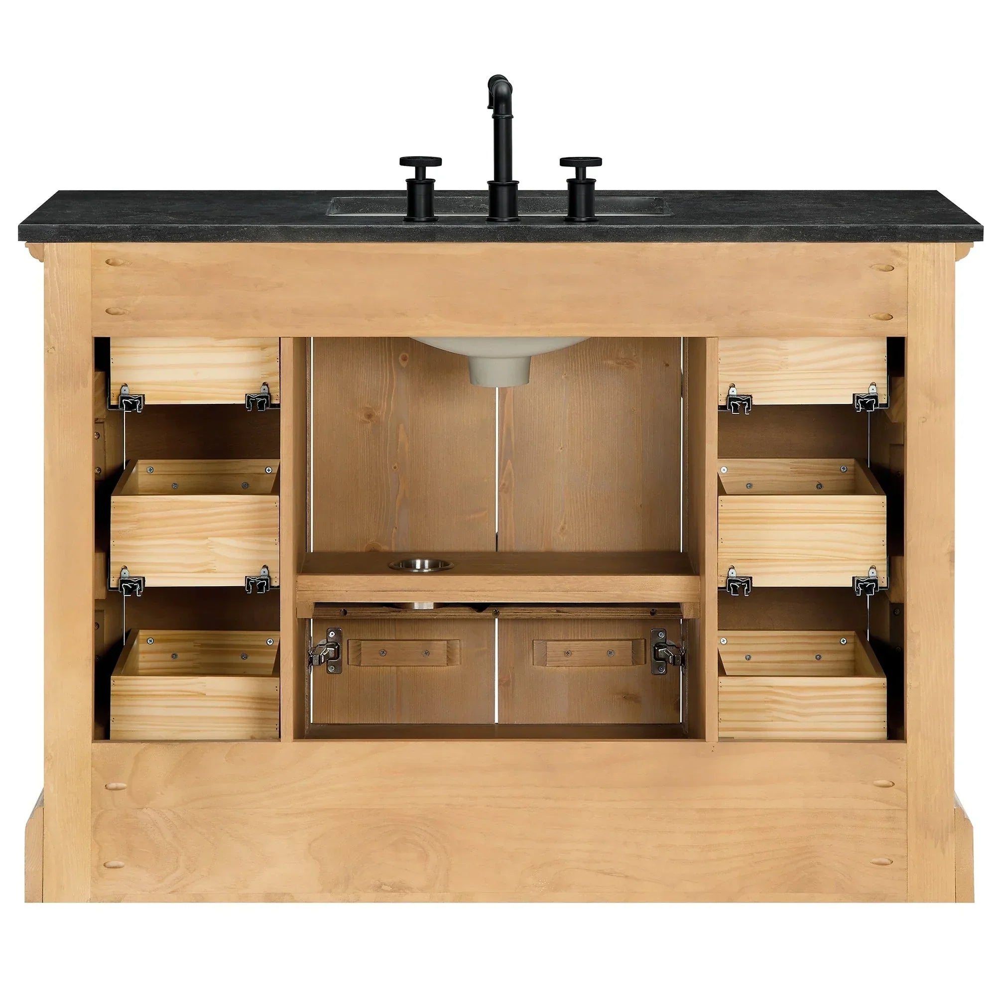 Mobile bagno Hervas con top in marmo naturale senza specchio