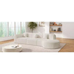 Divano componibile curvo moderno da 140 pollici con chaise longue, set da 3 pezzi, per soggiorno