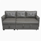 Divano componibile convertibile reversibile con letto estraibile, chaise longue con contenitore nascosto e gambe durevoli