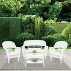 Set da conversazione da 4 pezzi per patio in vimini