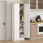 HOMCOM 67 Dispensa da Cucina Autoportante, Armadio Contenitore a 4 Ante con Ripiani e Ante Regolabili