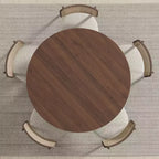 Tavolo da pranzo rotondo PexFix 45 x 45 in legno massello con finitura noce ed eleganti gambe ad arco per sale da pranzo e cucine moderne