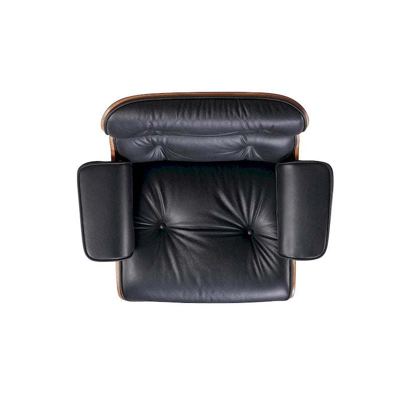 Poltrona reclinabile Mid-Century Modern in pelle