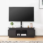 VEVOR Mobile TV 52" con Supporto per TV Fino a 75", Centro di Intrattenimento con Presa di Corrente, Regolabile in Altezza, Nero