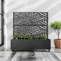 MAYEERTY Fioriera con traliccio in ferro nero a persiana classico Helen Street 01 Stile combinato 72x47x16in Set da 3 pezzi