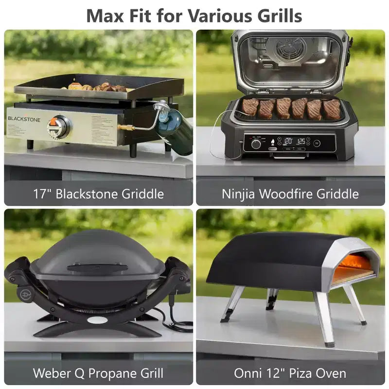 Isola cucina da esterno FAMYYT da 198,9 cm con piano di lavoro in acciaio inossidabile, stazione barbecue pieghevole e mobili contenitori, blu grigio