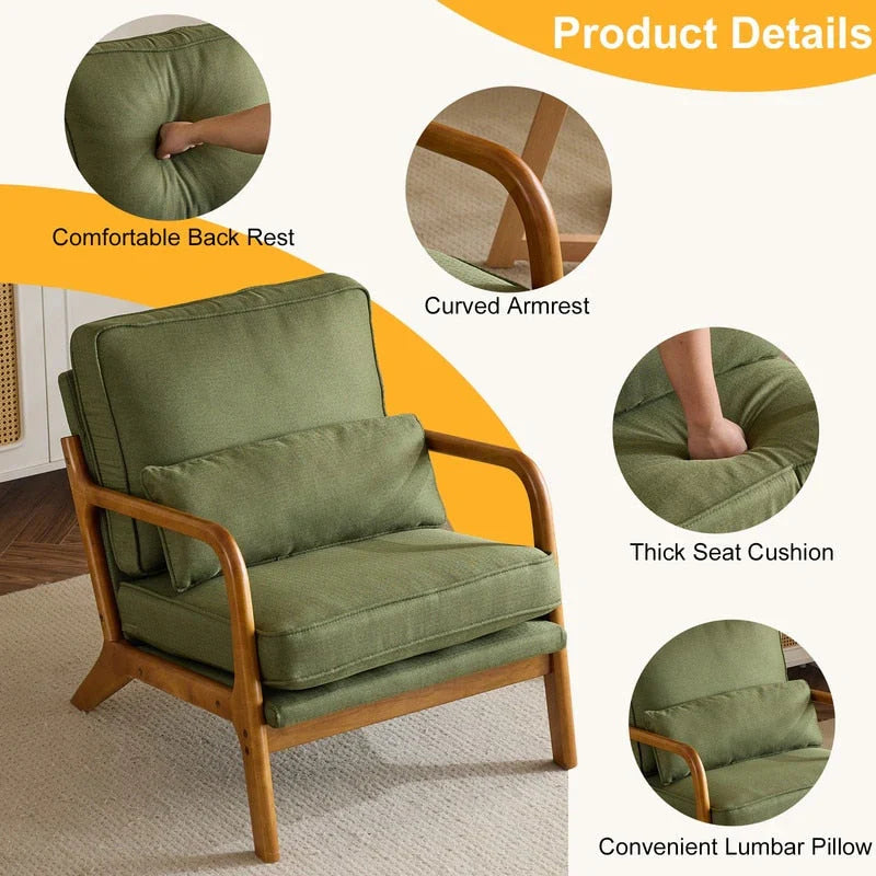 Poltrona imbottita Mid-Century Modern