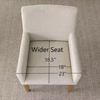 Set di 6 sedie da pranzo imbottite con braccioli, poltrone moderne in lino con gambe in legno, sedie occasionali per sala da pranzo, soggiorno - Panipeachy