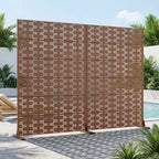 Divisorio MAYEERTY Brick 01 marrone in acciaio zincato, 72x47x16, schermo per la privacy a doppia faccia in 6 pezzi antiruggine