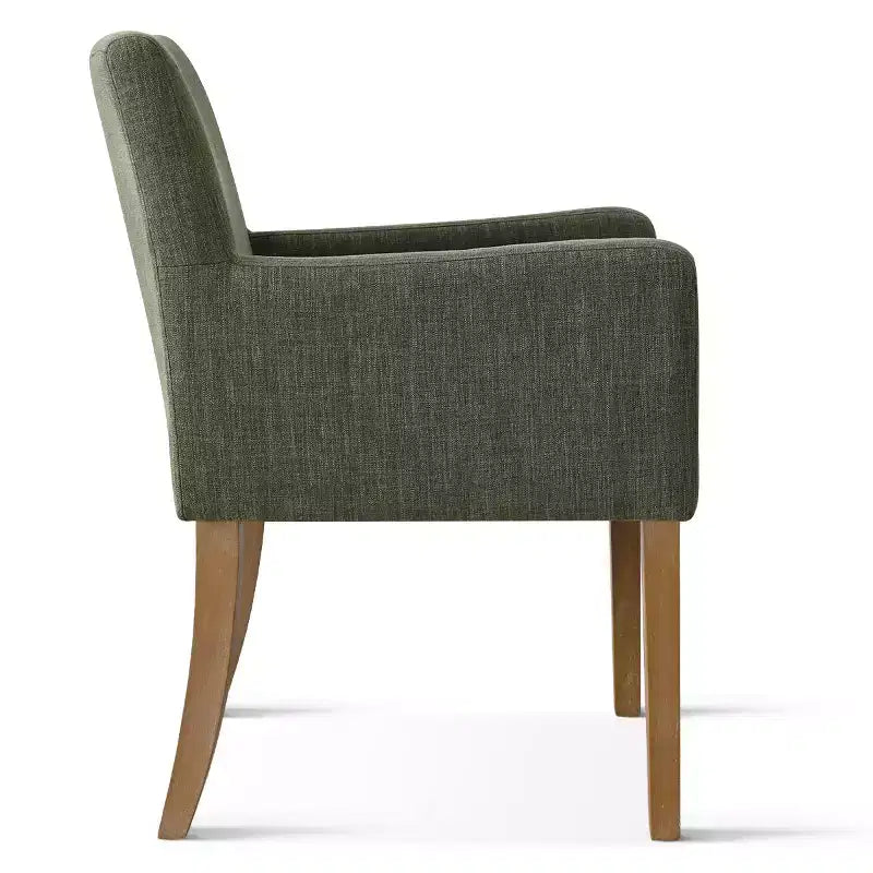 Set di 6 sedie da pranzo imbottite con braccioli, poltrone moderne in lino con gambe in legno, sedie occasionali per sala da pranzo, soggiorno - Panipeachy