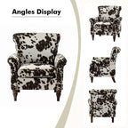 Poltrona Araceli Tradizionale in Legno Imbottita Floreale con Schienale Alto e Borchie | ART OF LIVING DESIGNS