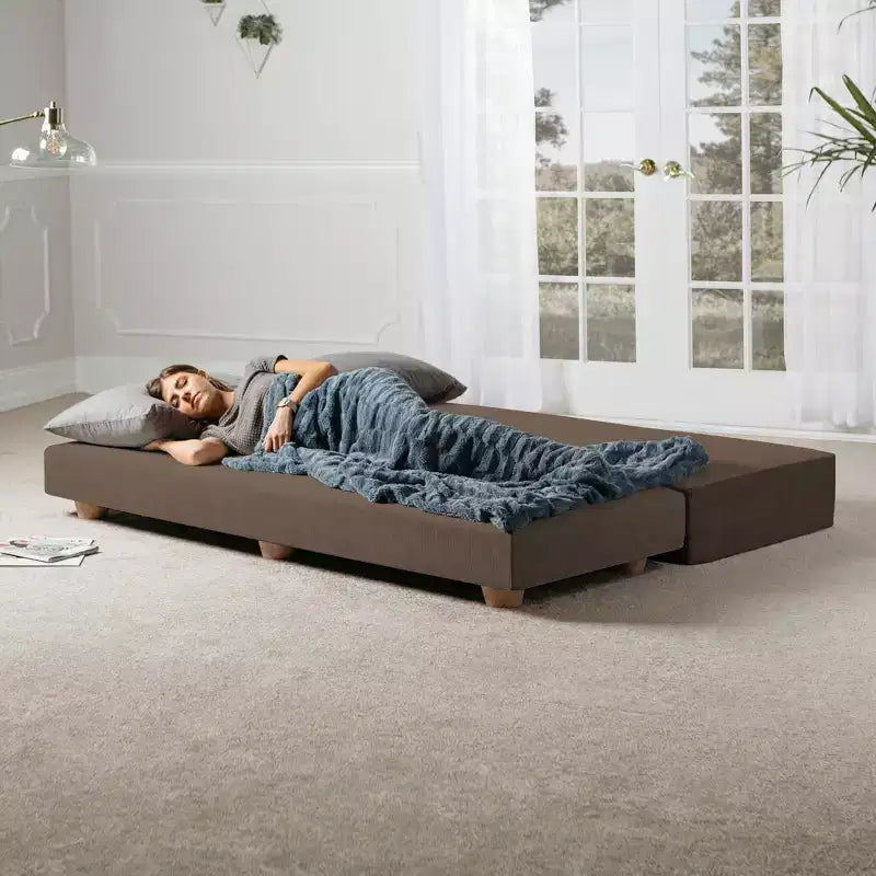 Divano letto / Letto estraibile queen-size - Microvelluto