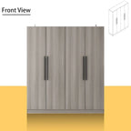 Armadio moderno freestanding in legno massiccio con ripiani