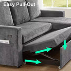 Dyonery Divano Letto Angolare 81, Divano Estraibile a L con Chaise Longue Reversibile con Contenitore, USB, Schienale Reclinabile
