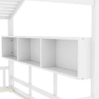 Struttura Letto a Piattaforma per Bambini Doppia/Matrimoniale Letto da Terra per Bambini Letto Montessori Letto a Casetta con Ripiano Portaoggetti - ModernLuxe