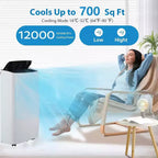 Condizionatore portatile da 12.000 BTU per 51 mq, unità AC 3-in-1 con modalità di raffreddamento/deumidificatore/ventilatore